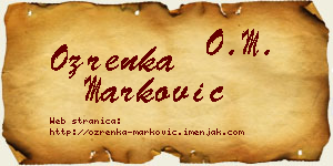 Ozrenka Marković vizit kartica